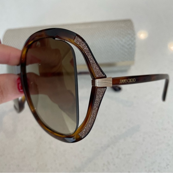 Jimmy Choo Tilda Butterfly sunglasses - Tortoise - Picture 3 of 5